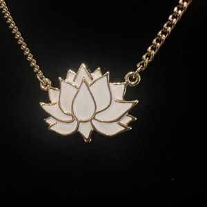 Necklace with a white water lily on a thin chain